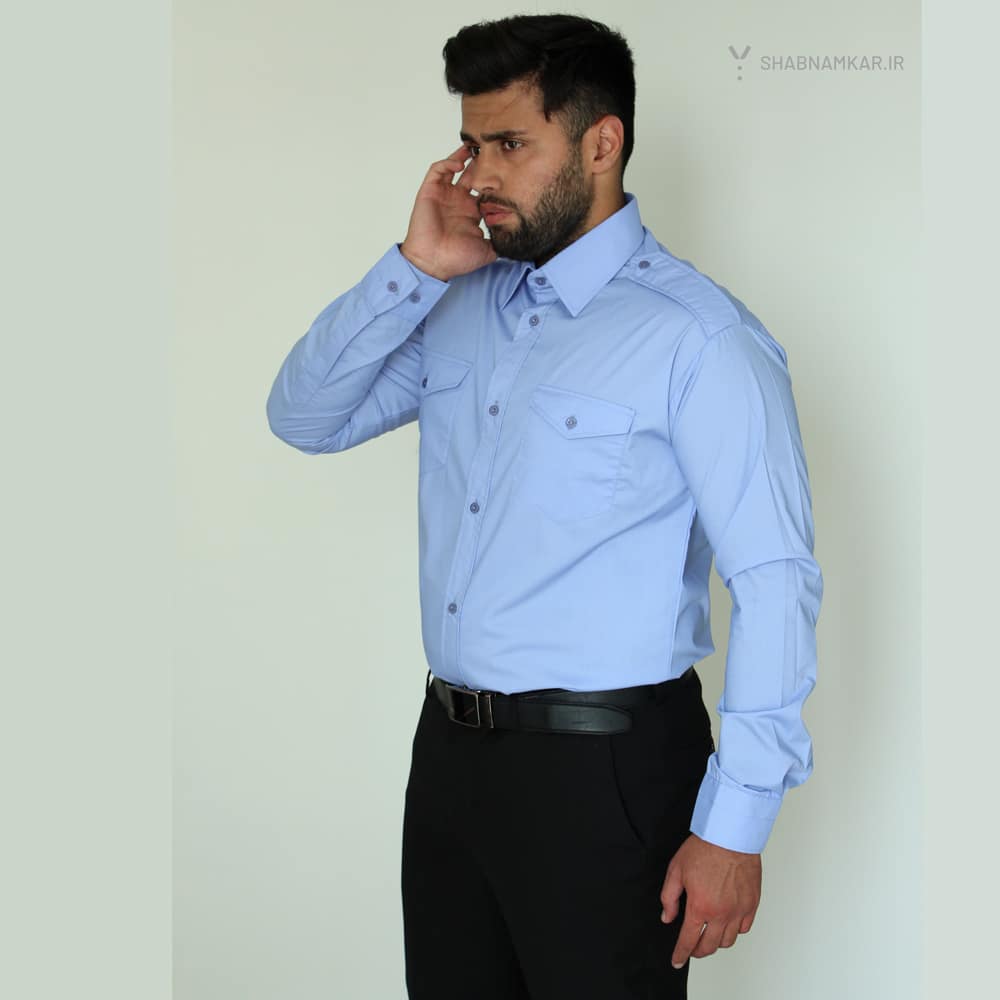 پیراهن ساده تشریفات آبی روشن شبنم