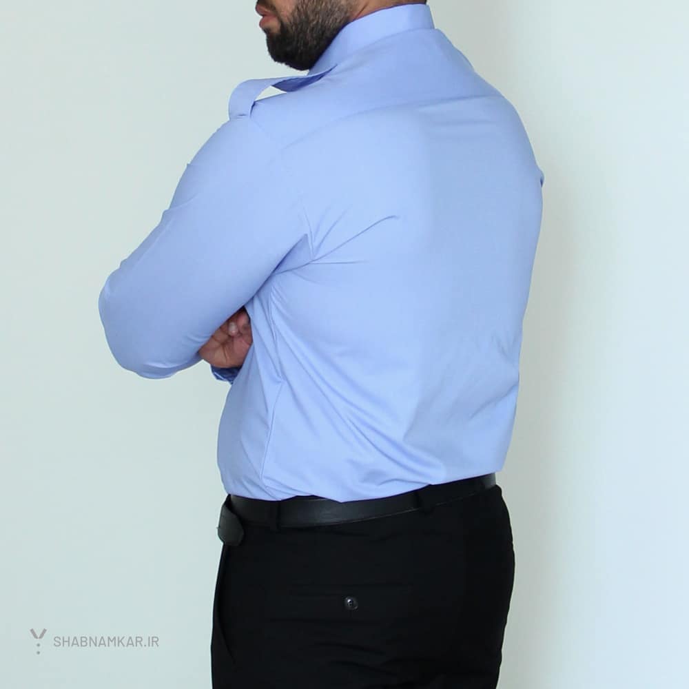 پیراهن ساده تشریفات آبی روشن شبنم