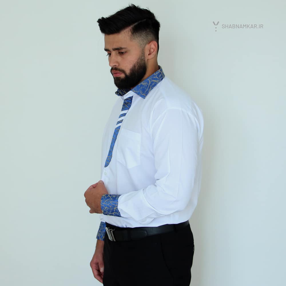 پیراهن مردانه کرواتی شبنم آبی