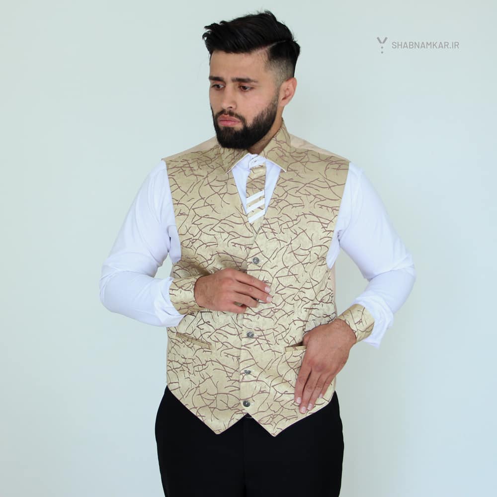جلیقه فرم رستورانی طلایی شبنم