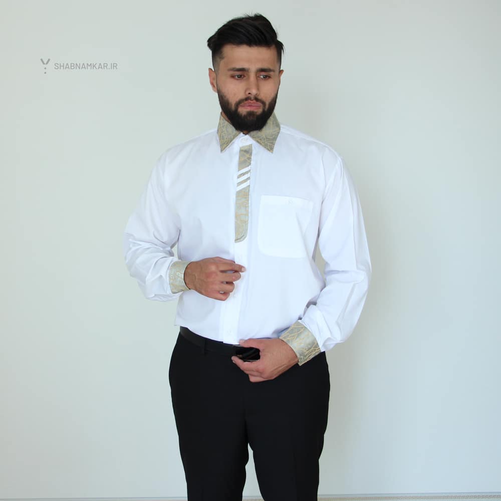 پیراهن مردانه کرواتی زیتونی شبنم