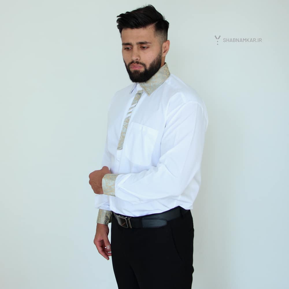 پیراهن مردانه کرواتی زیتونی شبنم