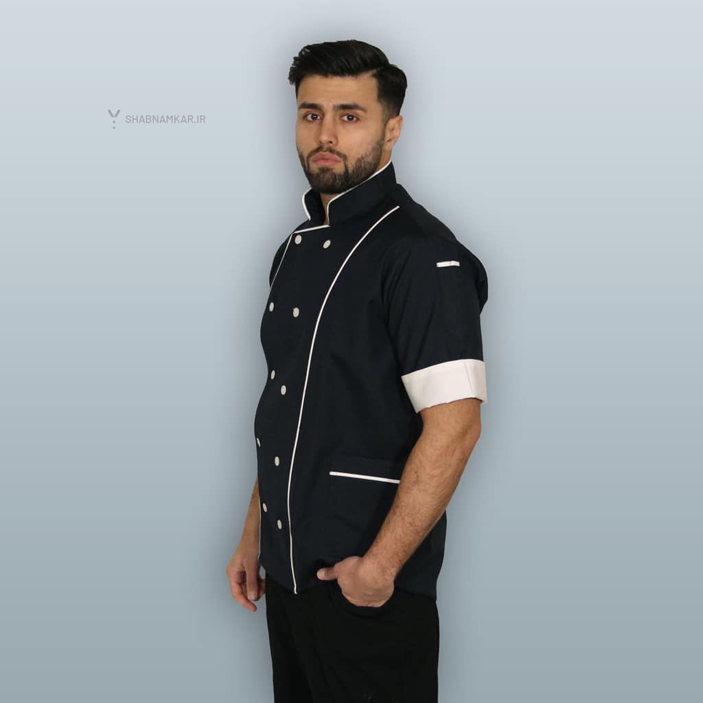 لباس فرم سرآشپز مردانه جیبدار دو لایه شبنم