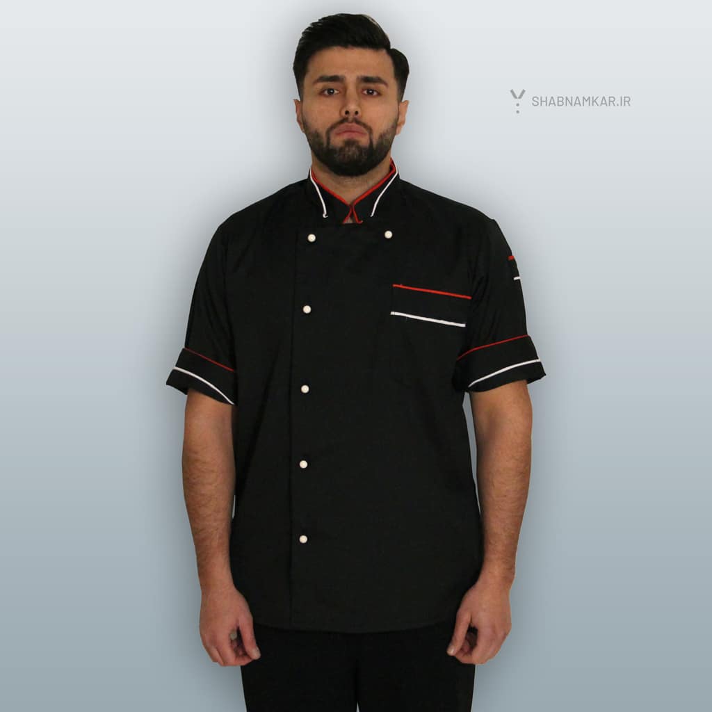 لباس فرم سرآشپز مردانه جیبدار دو یقه شبنم