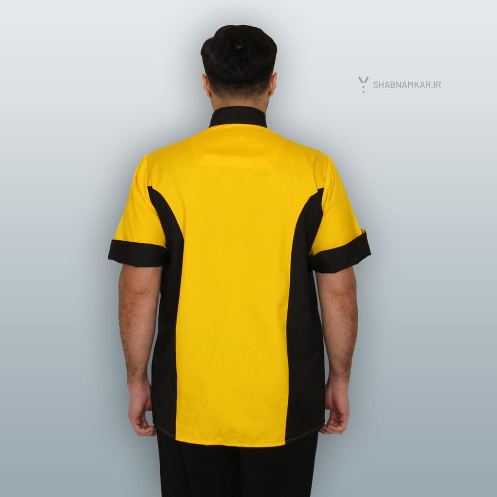 لباس فرم سرآشپز مردانه دو یقه زرد شبنم