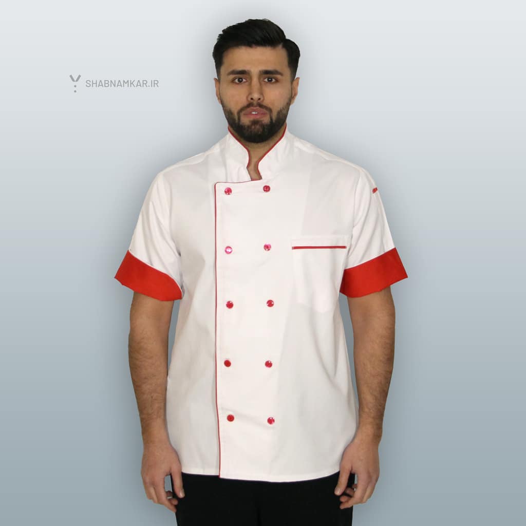 لباس فرم سرآشپز مردانه جیبدار دو لایه شبنم