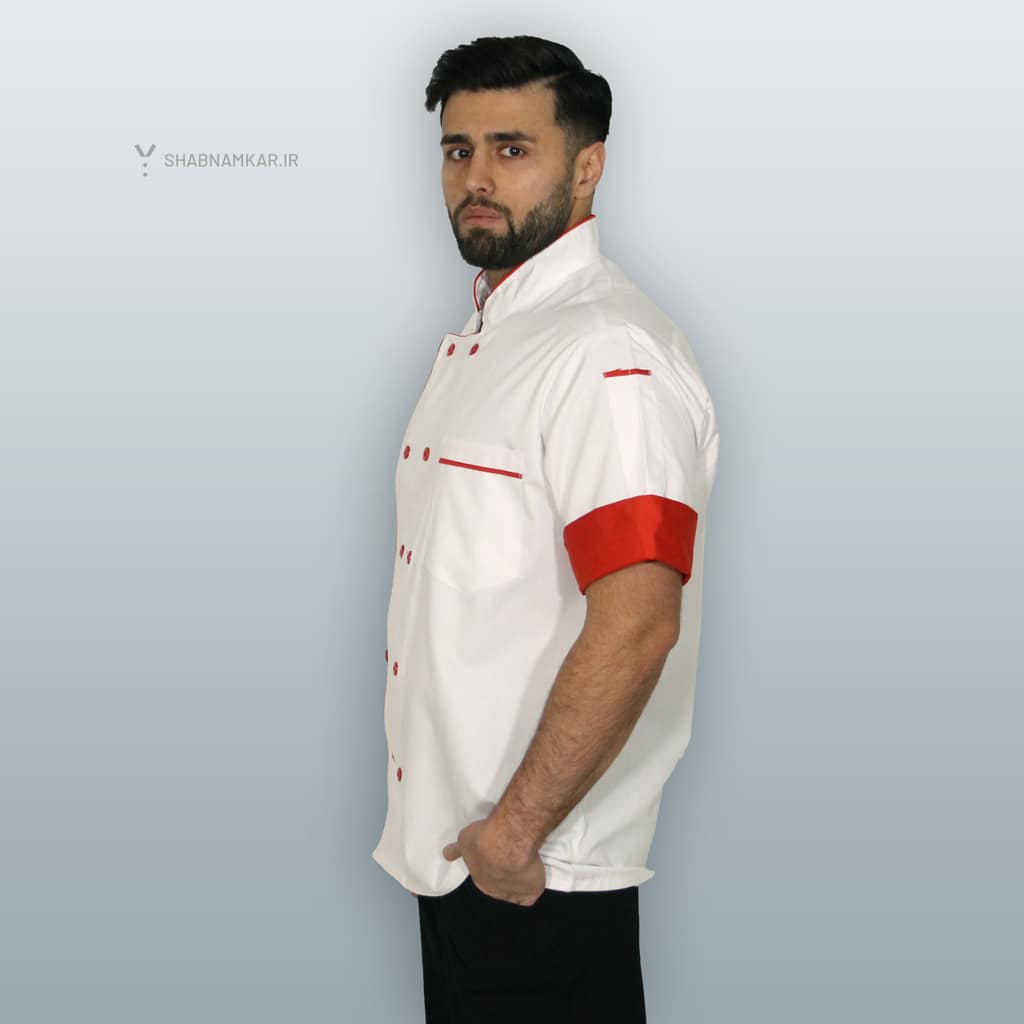 لباس فرم سرآشپز مردانه جیبدار دو لایه شبنم