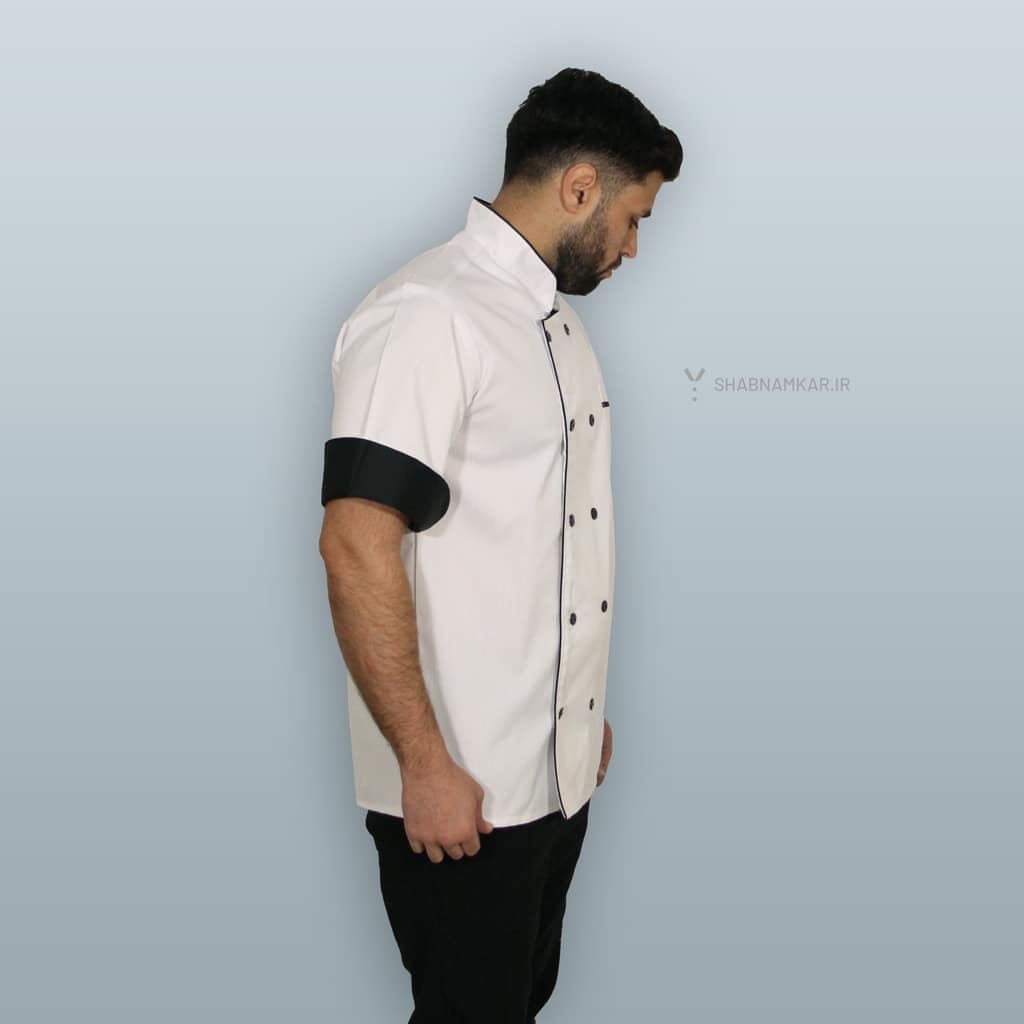 لباس فرم سرآشپز مردانه جیبدار دو لایه شبنم